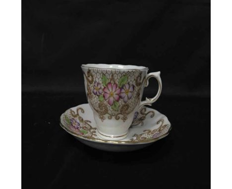 COLCLOUGH FLORAL DECORATED CHINA TEA SERVICE along with Dorchester part tea service, similarly decorated, etc 
