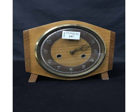 ART DECO STYLE WOODEN MANTLE CLOCK