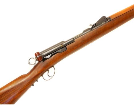 Schmidt-Rubin 7.5x53.5mm Kadett Model 1897 straight pull single shot rifle, 23 inch barrel with tangent rear sight, fully woo