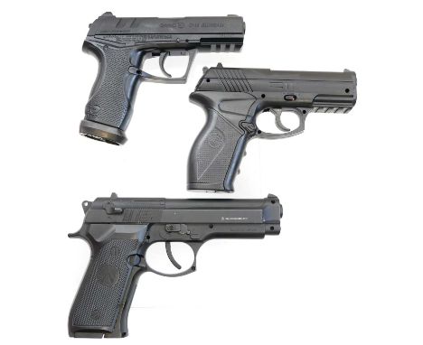 Three CO2 .177 BB air pistols, to include a Gamo C-15 blowback serial number 15F28887, a boxed Stalker S92 non blowback no se