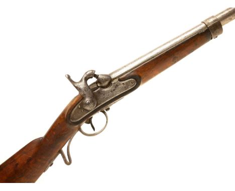 Percussion 18mm carbine No. 24, converted from Austrian Augustin tube lock Kavallerie Karabine Model 1851, 14 inch rifled bar