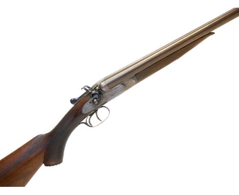 W. Williams Llanelly 20 bore side by side hammer gun, serial number 25586, 28inch Damascus barrels, engraved with the maker n
