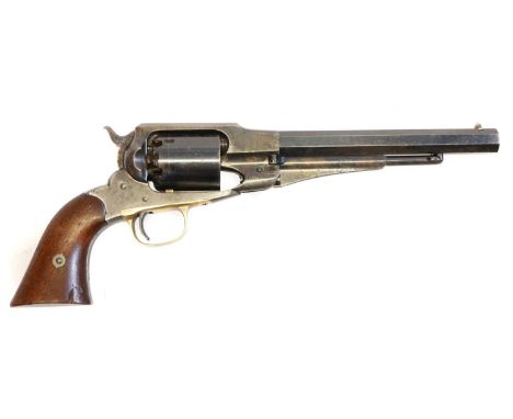 Remington 1858 New Model Army .44 percussion revolver, serial number 30138, 7.5 inch octagonal barrel, with a good amount of 
