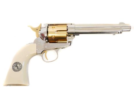 Umarex Colt Peacemaker Single Action Army CO2 .177 air revolver, serial number 17M47560, with box and six dummy cartridge pel