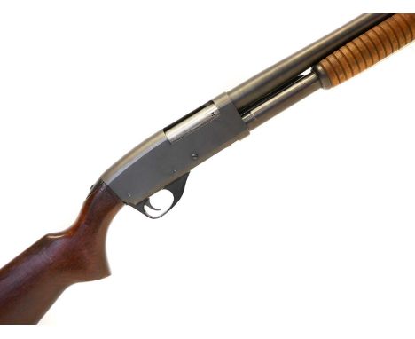 Stevens 12 bore, pump action shotgun, serial number E773651, 30-inch barrel with full choke, 76mm chamber, three shot maximum