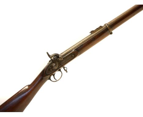 Thomas Turner .577 Major Nutthall's Patent percussion rifle, 32inch barrel with six groove patent rifling, fitted with bayone