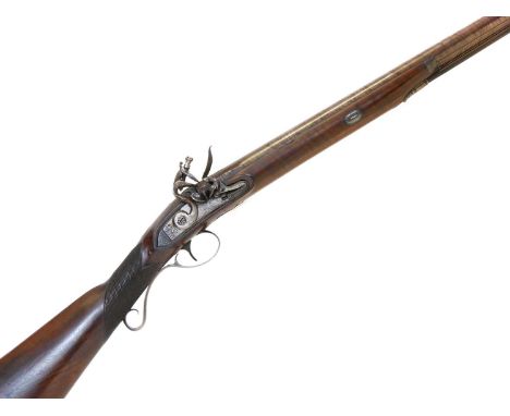 Flintlock shotgun by Samuel Nock, originally a flintlock, then converted to percussion and now reconverted back to flintlock,