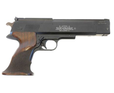 Weihrauch HW75 .177 air pistol, 9inch barrel, textured wood grips, serial number 606718. No licence required to buy this item