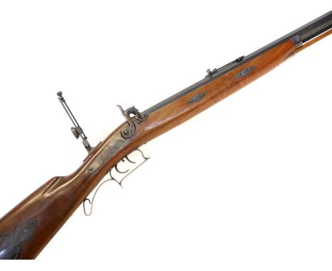 Pedersoli .50 calibre percussion muzzle loading Tryon rifle, serial number 53543, 32inch octagonal barrel fitted with semi bu