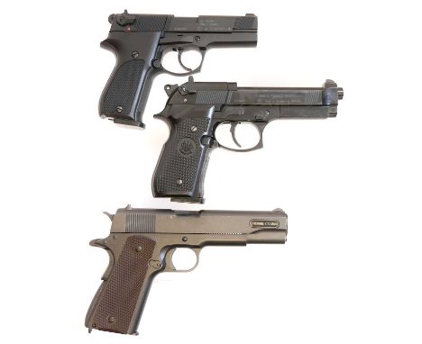 Three C02 .177 air pistols for repair. to include a Walther CP88 serial number A144326799, a Umarex Beretta H21719828, and a 