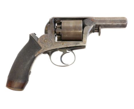 Adams 40 bore percussion revolver, serial number 1396, with cut down 3.25inch octagonal barrel, scroll engraved frame marked 