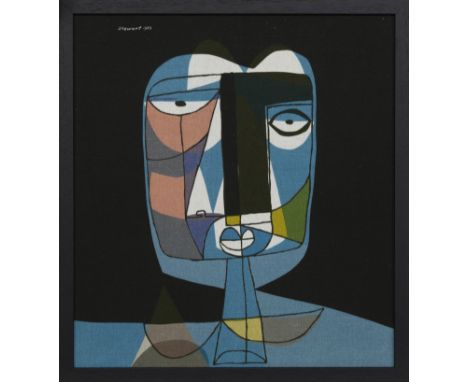 * ROBERT STEWART (SCOTTISH 1924-1995), UNTITLED print on linen image size 42cm x 42cm, overall size 46cm x 46cm Framed. Note: