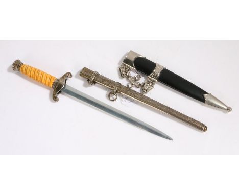 Reproduction German Third Reich Army officers dagger, together with a scabbard for a reproduction SS dagger, (2)