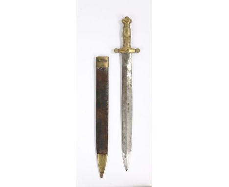 French Model 1831 Foot Artillery Sword, made at the Talabot (Thiebaut) Arsenal, Paris, double sided steel blade with maker st