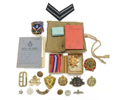 British WWII medals comprising 1939-45 war medal, Italy Star, Africa Star and 1939-1945 star, together with Royal Air Force s