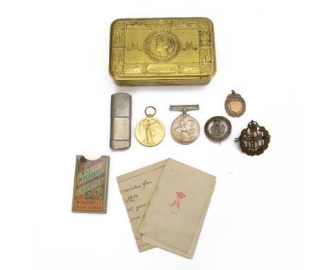 WWI Victory medal and War medal awarded to 1662 Pte G F Dale King's Own Yorkshire Light Infantry, together with Princess Mary