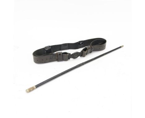 Buckinghamshire Rifle Volunteers leather belt and clasp and swagger stick