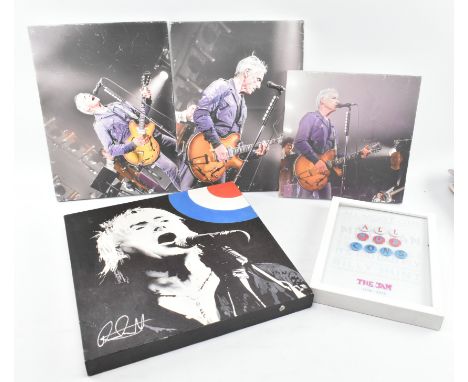 The Jam / Paul Weller - a mixed selection of music memorabilia relating to The Jam. The lot comprises four canavs prints of P