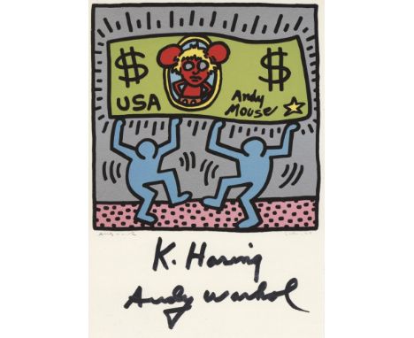 Artist: Andy Warhol &amp; Keith Haring (Americans, 20th Century). Title: "Andy Mouse II, Homage to Warhol [postcard edition]"