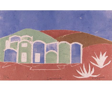 Artist: Karima Muyaes (Mexican, b.1960). Title: "Geomorada". Medium: Color silkscreen. Date: Composed 1992. Dimensions: Image