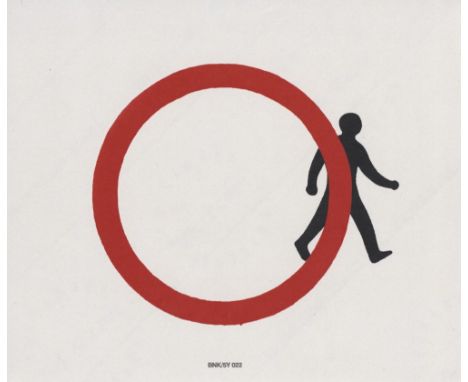 Artist: Banksy (English, b. c1973-75 | Active 1990 - Present). Title: "Better Out Than In (aka Stepping Out) [sticker - stand