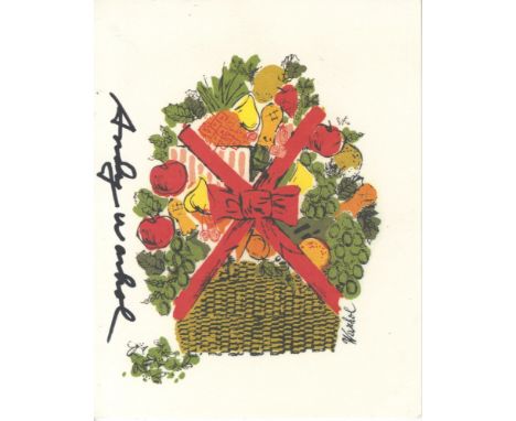 Artist: Andy Warhol (American, 1928 - 1987). Title: "Christmas card: Fruit Basket". Medium: Original vintage color offset lit