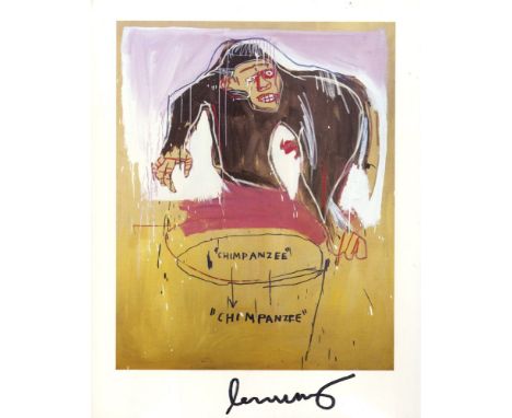 Artist: Jean-Michel Basquiat (American, 1960-1988). Title: "Chimp". Medium: Color offset lithograph. Date: Composed 1983. Pri