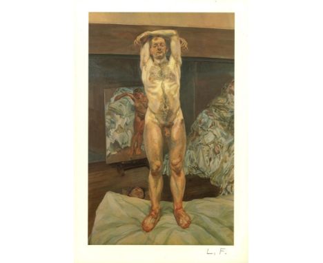 Artist: Lucian Freud (German/English, 1922-2011). Title: "Two Men in the Studio". Medium: Color offset lithograph. Date: Comp