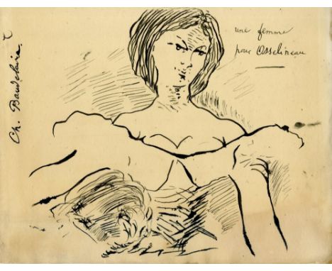 Artist: Charles Baudelaire [imputée] (French, 1821-1867). Title: "Study for 'Portrait de Jeanne Duval'". Medium: Original pen