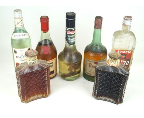 7 bottles mixed Lot Spirits and Liqueurs ranging from 1930's - 1980'sComprising 1 bottle Raspail(Paris) Liqueur de Dessert (1