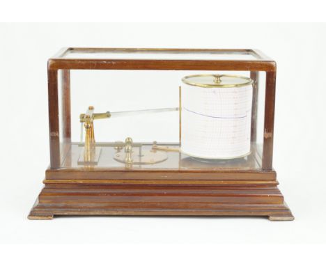 A mahogany cased barograph Raised on bracket feet, 20x34cm