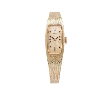 Rolex: A Lady's 14 Carat Gold Wristwatch, signed Rolex, circa 1975, (calibre 1800) manual wound lever movement signed, champa