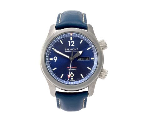 Bremont: A Stainless Steel Automatic Day/Date Centre Seconds Wristwatch, signed Bremont, Anti-Shock Chronometer, model: U-2 B