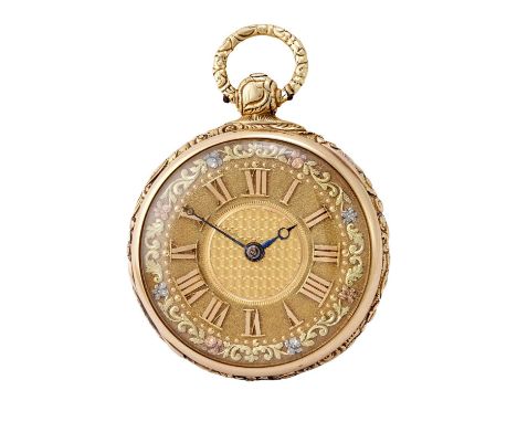 French: An 18 Carat Gold Cylinder Pocket Watch, signed French, Royal Exchange, London, 1821, single chain fusee cylinder move