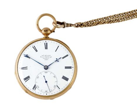 McCabe: An 18 Carat Gold Open Faced Duplex Pocket Watch, signed Jas McCabe, Royal Exchange, London, numbered 18801, 1848, sin