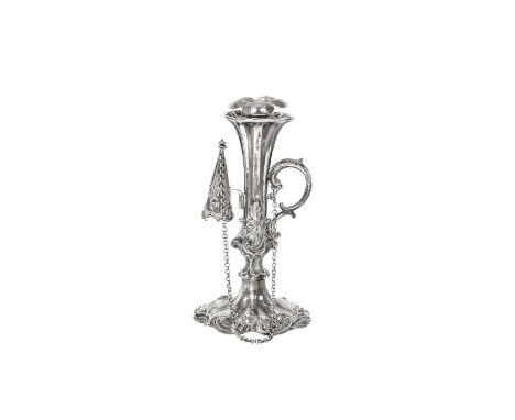 A Victorian Silver Taper-Candlestick,  by Henry Wilkinson and Co., Sheffield, 1842 the spreading shaped circular base stamped