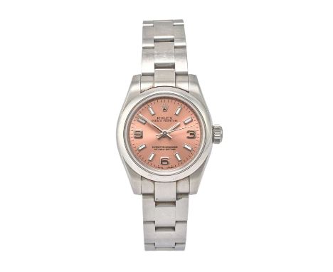 Rolex: A Lady's Stainless Steel Automatic Centre Seconds Wristwatch, signed Rolex, Superlative Chronometer Officially Certifi