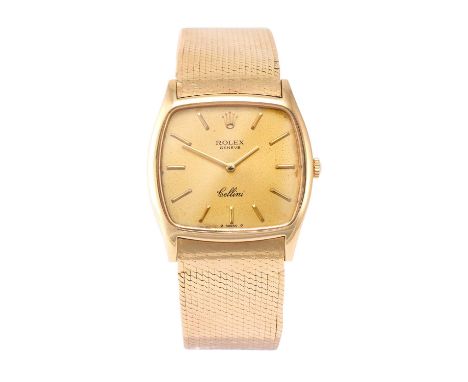 Rolex: An 18 Carat Gold Wristwatch, signed Rolex, Geneve, model: Cellini, ref: 3805, circa 1975, (calibre 1600) manual wound 