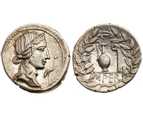 Q. Caecilius Metellus Pius. Silver Denarius &#40;3.68 g&#41;, 81 BC. Mobile military mint with Sulla&#39;s army in northern I