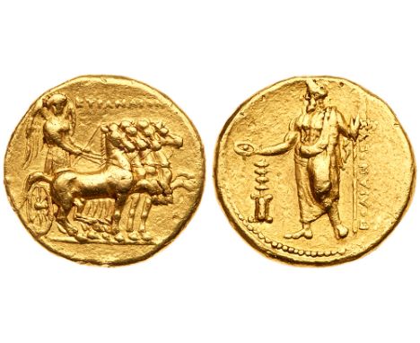 Cyrenaica, Cyrene. Ophellas, Ptolemaic Governor. Gold Stater &#40;8.61 g&#41;, first reign, ca. 322-313 BC. Polianthes, magis