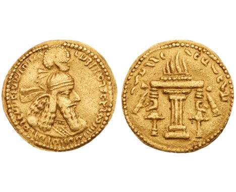 Sasanian Kingdom. Ardashir I. Gold Dinar &#40;4.01 g&#41;, AD 223/4-240. Mint C &#40;&#39;Ctesiphon&#39;&#41;, phase 3, ca. A