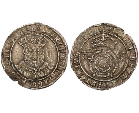 Henry VIII &#40;1509-47&#41;, debased silver Testoon. Tower Mint, third coinage &#40;1544-47&#41;, facing crowned bust of Kin