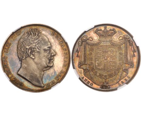 William IV &#40;1830-37&#41;, Proof silver Crown, 1831. Struck with the later obverse used for the 1834 Proof Crown defined b