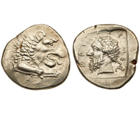 Lycian Dynasts. Mithrapata. Silver Stater &#40;9.87 g&#41;, ca. 390-370 BC. Forepart of lion right. rev. MITHRAP-A-T-A in Lyc