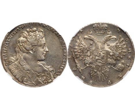 Rouble 1731. Moscow, Kadashevsky mint. Bit 39 &#40;R&#41;, Diakov 8, Sev 1063. Authenticated and graded by NGC AU 53. About U