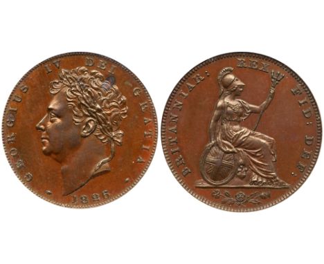 George IV &#40;1820-30&#41;, Proof bronzed copper Farthing, 1826. Laureate head left, date below, Latin legend and toothed bo