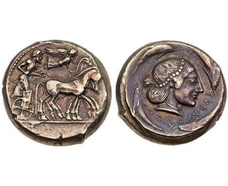 Sicily, Syracuse. Deinomenid Tyranny. Silver Tetradrachm &#40;17.07 g&#41;, 485-466 BC. Struck under Gelon I, ca. 480/78-475 