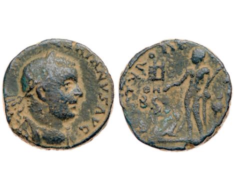 Valerian I. &AElig; 25 &#40;15.18 g&#41;, AD 253-260. Tyre in Phoenicia. Laureate, draped and cuirassed bust of Valerian I ri