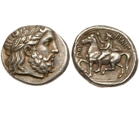 Macedonian Kingdom. Philip II. Silver Tetradrachm &#40;14.46 g&#41;, 359-336 BC. Amphipolis, lifetime issue, ca. 355-349 BC L