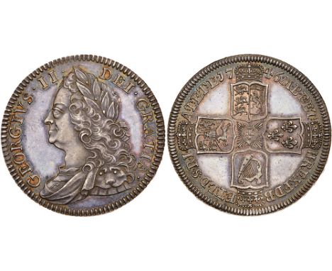 George II &#40;1727-60&#41;, Proof silver Halfcrown, 1746. Older laureate and draped bust left, legend and toothed border sur